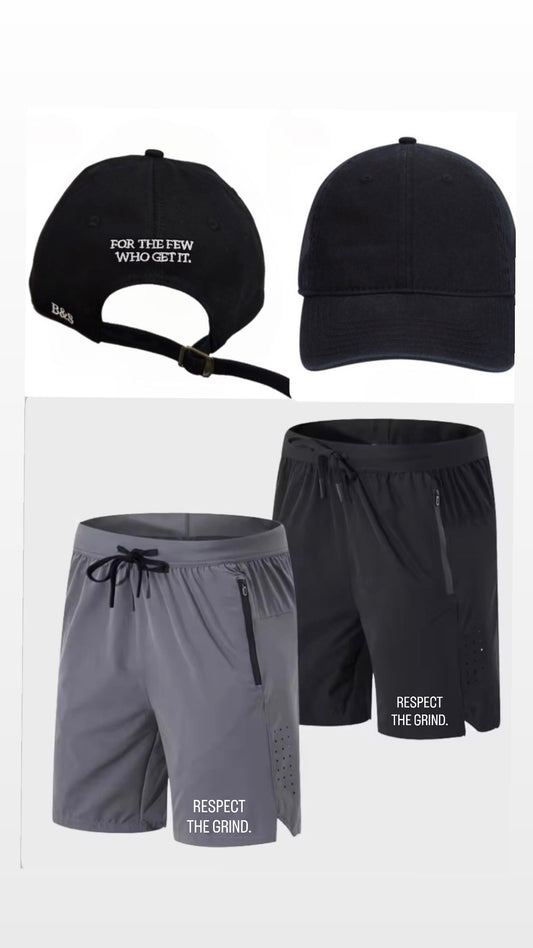 Performance shorts + Cap combo